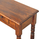 Turned Legs 3 Drawer Chestnut Console Table Artisan