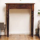 Turned Legs 1 Drawer Chestnut Console Table Artisan