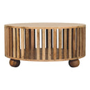 Slatted Round Oak-ish Coffee Table Artisan