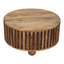 Slatted Round Oak-ish Coffee Table Artisan