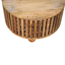 Slatted Round Oak-ish Coffee Table Artisan