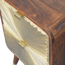Avora Brass Embossed 2 Drawer Chestnut Nightstand