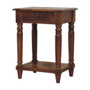 Turned Legs Chestnut 1 Drawer Side Table Artisan