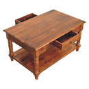 Turned Legs Chestnut 2 Drawer Coffee Table Artisan