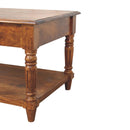 Turned Legs Chestnut 2 Drawer Coffee Table Artisan