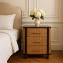 Havana Canefront 3-Drawers Nightstand Artisan