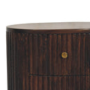 Curved Fluted 3-Drawer Bedside Nightstand Artisan