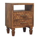 Arno Bedside Nightstand in Golden Teak Artisan