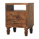 Arno Bedside Nightstand in Golden Teak Artisan