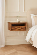 Arno Wall-Mounted Nightstand in Golden Teak Artisan
