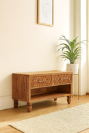 Arno Shoe Storage Unit in Golden Teak Artisan