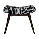 Zebra Print Curved Bench