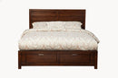 Lorraine Eastern King Storage Bed, Cappuccino Alpine