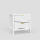 Lorraine 2 Drawer Nightstand, White Alpine