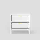 Lorraine 2 Drawer Nightstand, White Alpine