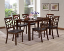 Carolyn Wood and Leather 7-Piece Dining Set Baxton