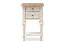 Gosford Style Weathered Oak and White Wash Distressed FinishTwo-Tone Nightstand Baxton
