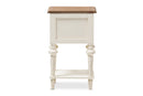 Gosford Style Weathered Oak and White Wash Distressed FinishTwo-Tone Nightstand Baxton