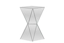 Florent Multi-Faceted Mirrored w/Beveled Edge Side Table Baxton