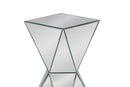 Florent Multi-Faceted Mirrored w/Beveled Edge Side Table Baxton