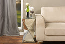 Florent Multi-Faceted Mirrored w/Beveled Edge Side Table Baxton