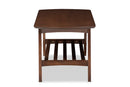 Brighton Dark Walnut Coffee Table w/Slatted Open Shelf Baxton