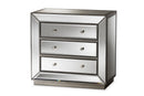 Veronica Mirrored 3-Drawer Cabinet Baxton