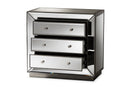Veronica Mirrored 3-Drawer Cabinet Baxton
