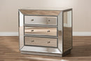 Veronica Mirrored 3-Drawer Cabinet Baxton