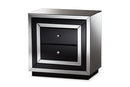 Fantine Mirrored 2-Drawer End Table Baxton