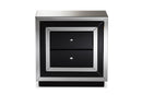 Fantine Mirrored 2-Drawer End Table Baxton