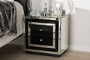 Fantine Mirrored 2-Drawer End Table Baxton