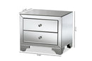 Giovanni Mirrored 2-Drawer End Table Baxton