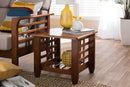 Risha Mission Style Cherry Finished Brown Wood Living Room Occasional End Table Baxton