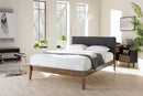 Darcie Gray Fabric Upholstered King Size Platform Bed Baxton