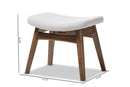 Neville Light Gray Fabric Upholstered Ottoman Baxton