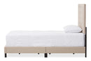 Sadler Beige Linen Upholstered Twin Size Tufting Bed Baxton