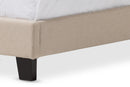 Sadler Beige Linen Upholstered Twin Size Tufting Bed Baxton
