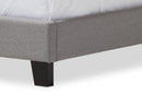Sadler Gray Fabric Upholstered Twin Size Tufting Bed Baxton