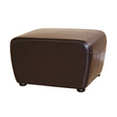 Davet Brown Faux Ottoman w/Rounded Sides Baxton
