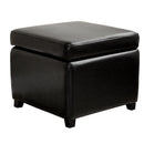 Lenora Faux Leather Small Storage Cube Ottoman Baxton
