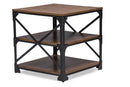 Howell Industrial Antique Bronze Metal and Distressed Wood End Table Baxton