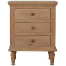 3 Drawer Mango Wood Nightstand Table