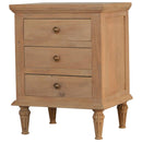 3 Drawer Mango Wood Nightstand Table