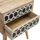 Bone Inlay Nightstand with 2 Drawers