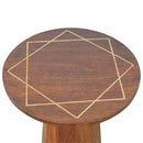 Geometric Brass Inlay End Table