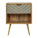 Cement Inlay Nightstand with Open Slot