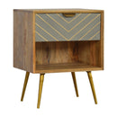 Cement Inlay Nightstand with Open Slot