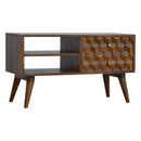 Chestnut Cube Carve Media Unit