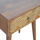 Brass Inlay Chevron Nightstand